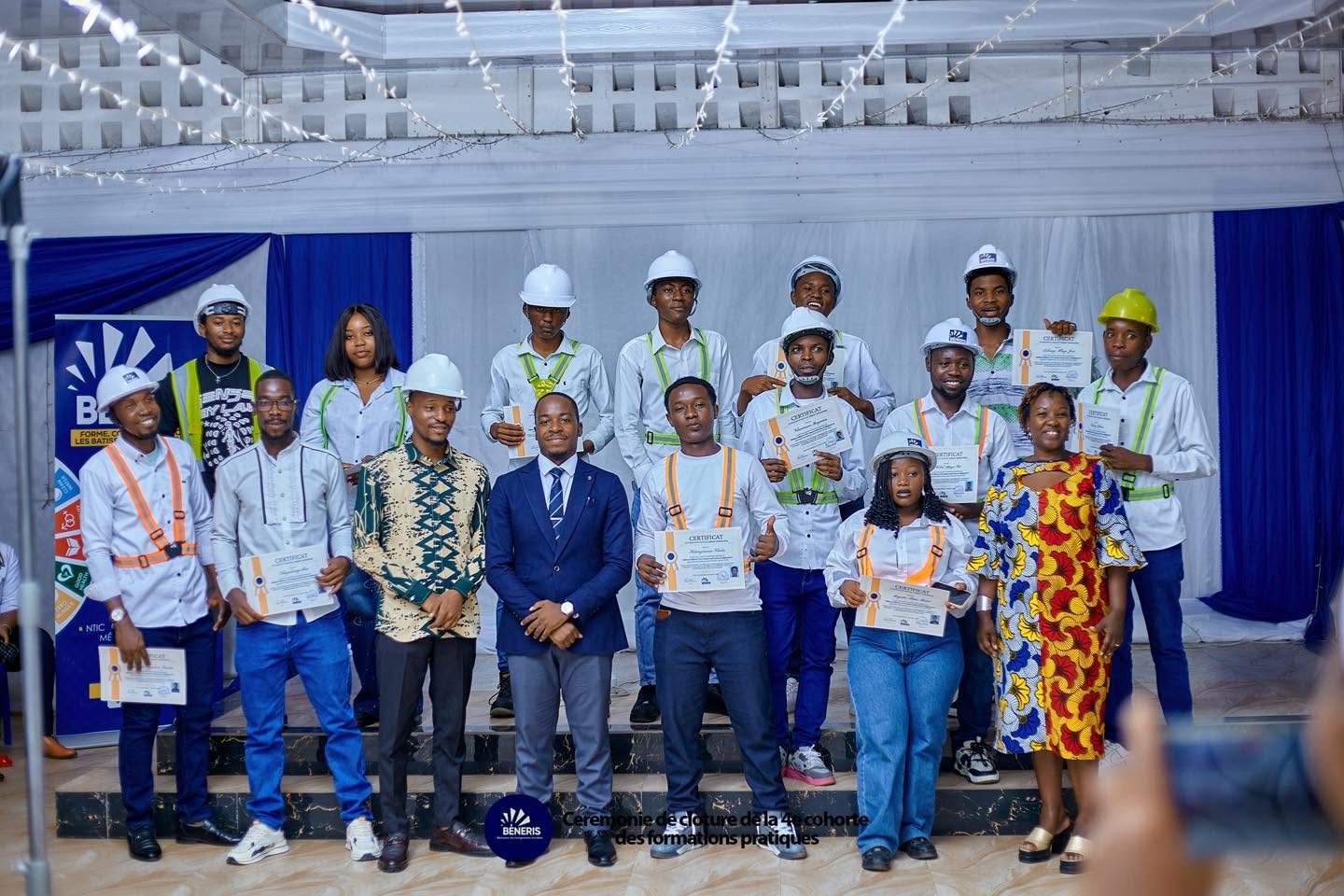 CCTV and IP telephony graduates on stage