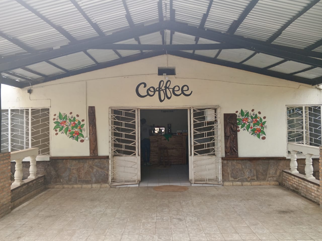 Open-air covered porch at Shamba